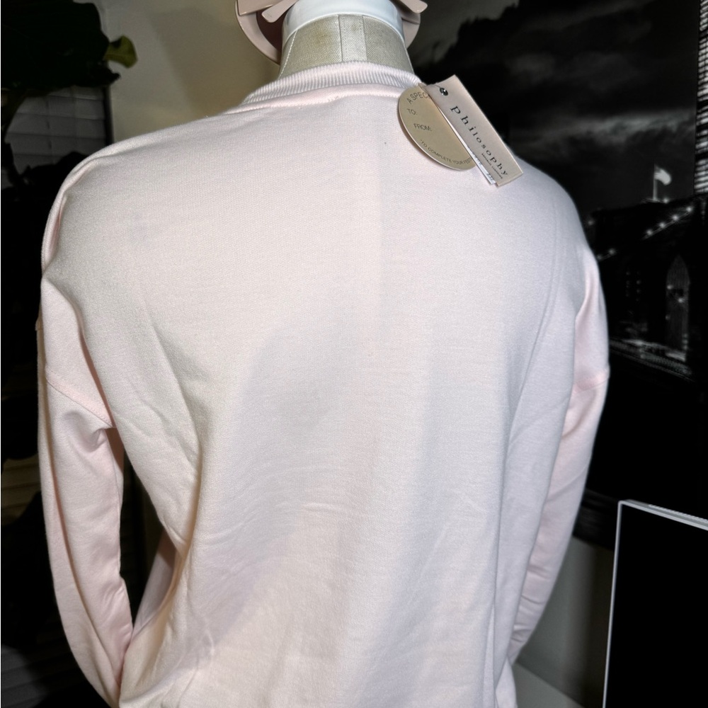 Philosophy Pink Sweatshirt with Rhinestone Bow - Picture 2 of 10